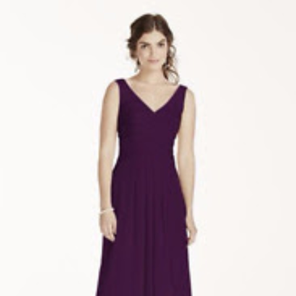 Davids Bridal Plum Bridesmaid Dress Size 2